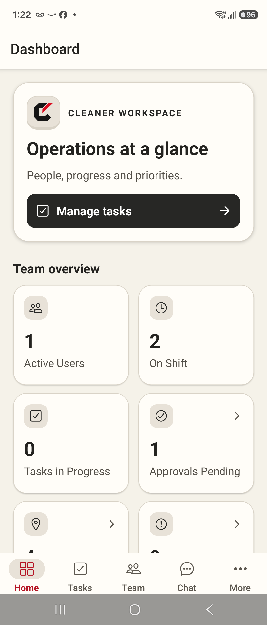 Actual Cleaner Android dashboard in light mode
